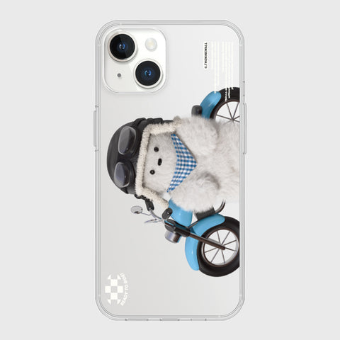 [THENINEMALL] Rider Puppy Clear Phone Case (3 types)