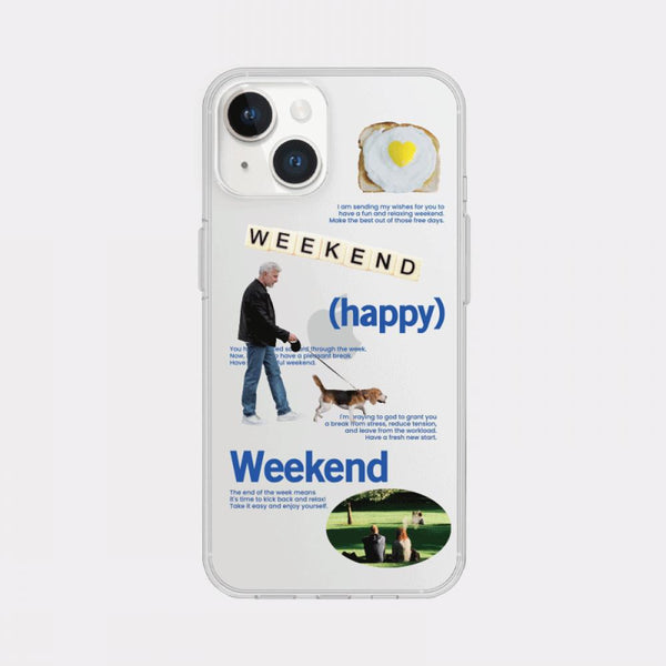 [Mademoment] Happy Weekend Design Clear Phone Case (3 Types)