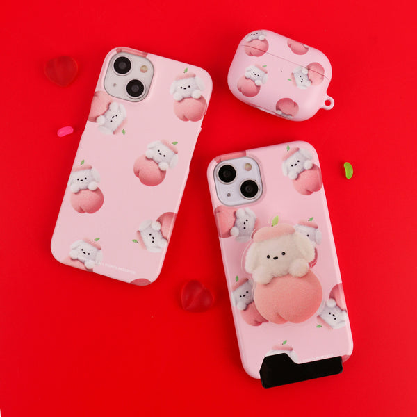 [THENINEMALL] Pattern Peach Ppokku AirPods Hard Case