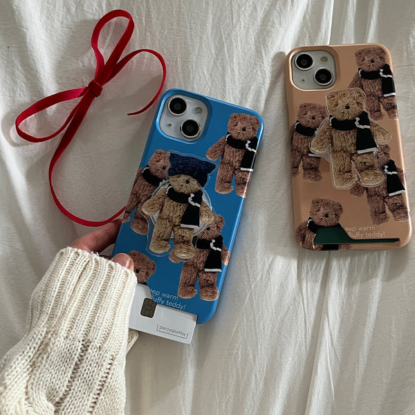 [Mademoment] Pattern Winter Fluffy Teddy Design Phone Case