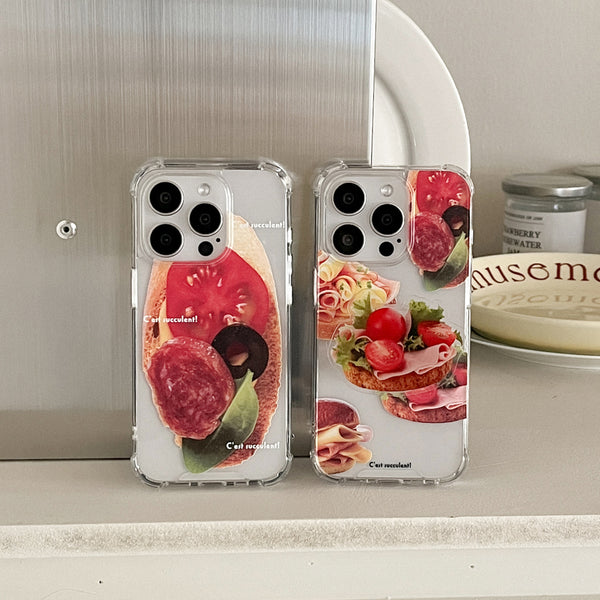 [Mademoment] Fresh Sandwich Design Clear Phone Case (3 Types)