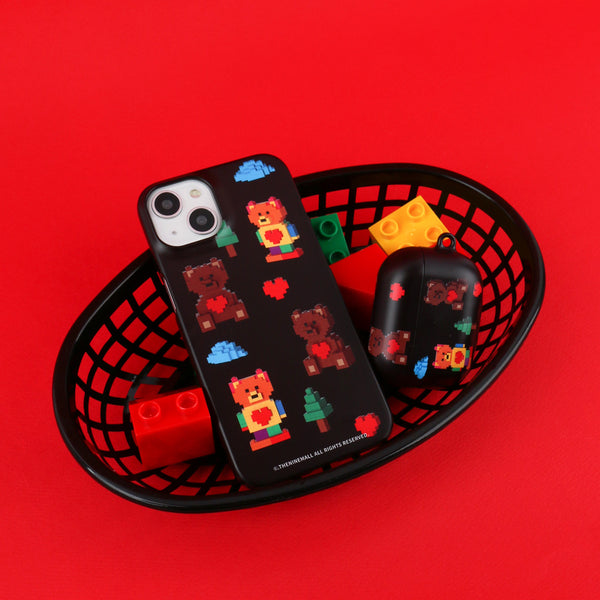 [THENINEMALL] Pattern Cube Gummy Hard Phone Case (2 types)