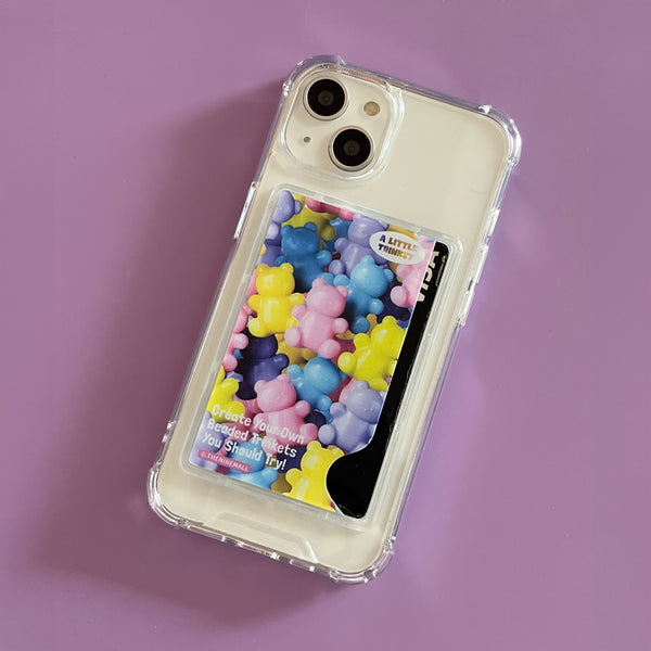 [THENINEMALL] Beads Gummy Pattern Clear Phone Case (1 type)