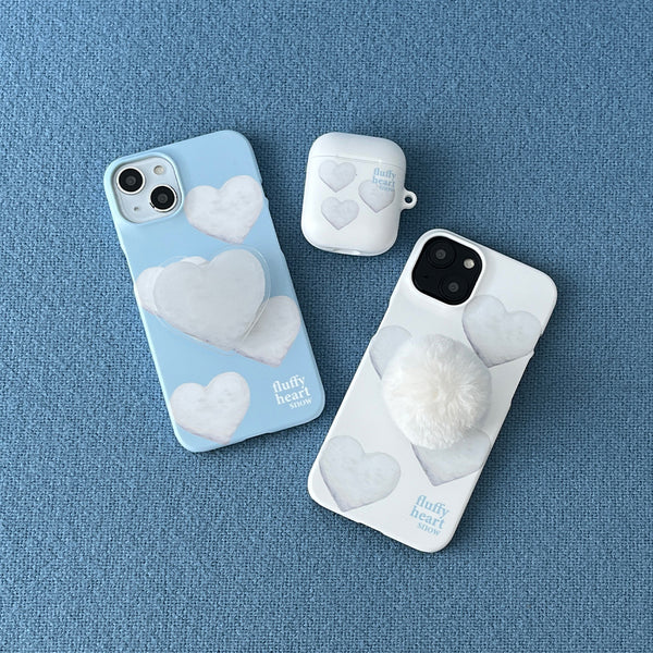 [Mademoment] Pattern Fluffy Heart Snow Design Phone Case