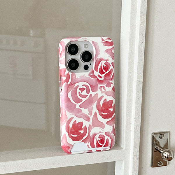 [Mademoment] Rose Watercolor Design Phone Case