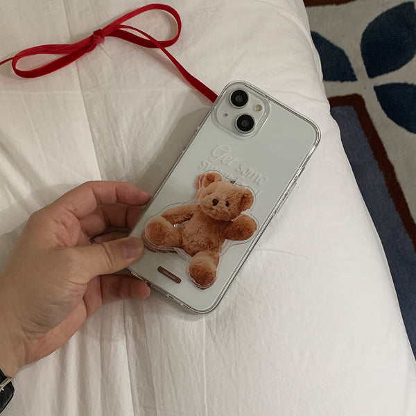 [Mademoment] Sweet Some Teddy Design Clear Phone Case (3 Types)