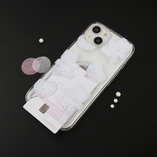 [THENINEMALL] White Gummy Balloon Clear Phone Case (3 types)