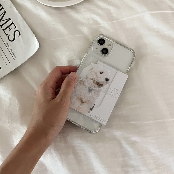 [Mademoment] Puppy Souvenir Pendant Design Clear Phone Case (4 Types)