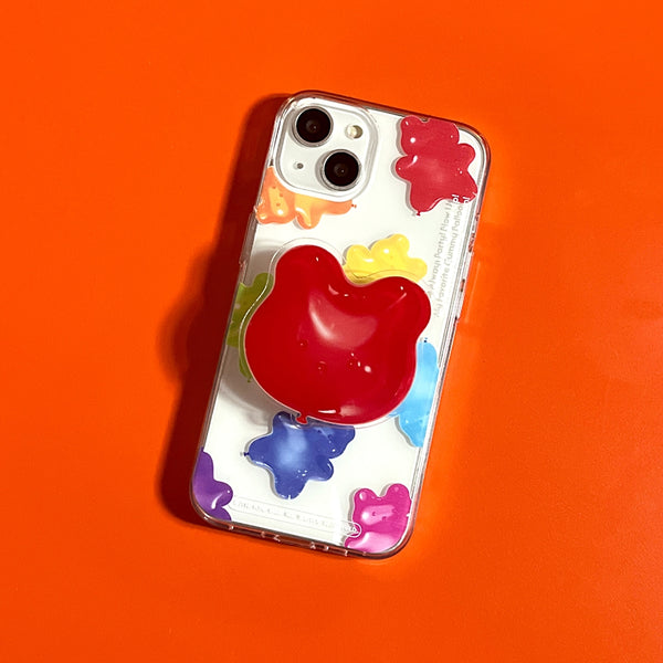 [THENINEMALL] Rainbow Gummy Balloon Clear Phone Case (3 types)