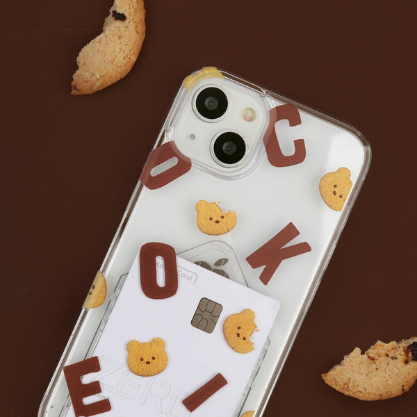 [THENINEMALL] Cookies Alphabet Pattern Clear Phone Case (3 types)