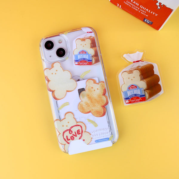 [THENINEMALL] Pattern Bread Gummy Clear Phone Case (3 types)