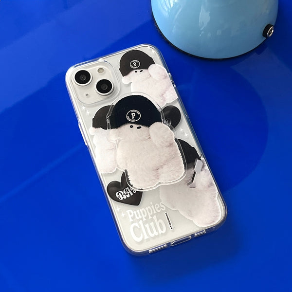 [THENINEMALL] Pattern Bad Puppy Clear Phone Case (3 types)