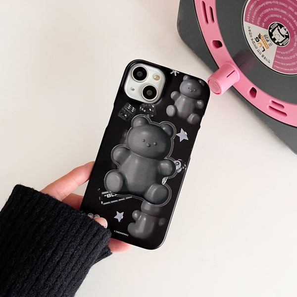 [THENINEMALL] Black Objet Sticker Hard Phone Case (2 types)