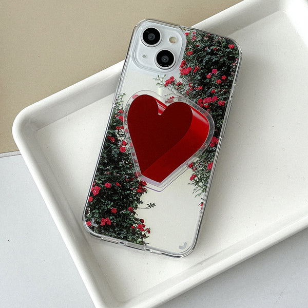 [Mademoment] Summer Rose Design Glossy Mirror Phone Case