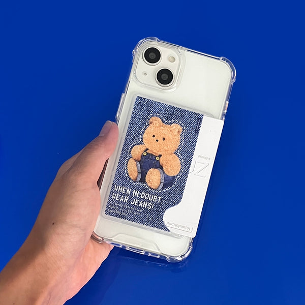 [THENINEMALL] Denim Gummy Clear Phone Case (1 type)