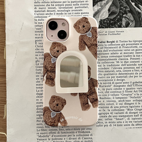 [Mademoment] Pattern Teddy Souvenir Pendant Design Phone Case