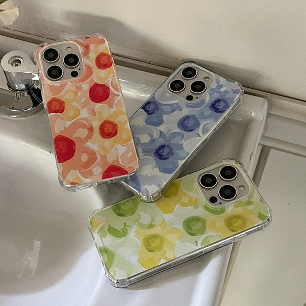 [Mademoment] Flower Watercolor Design Clear Phone Case (3 Types)