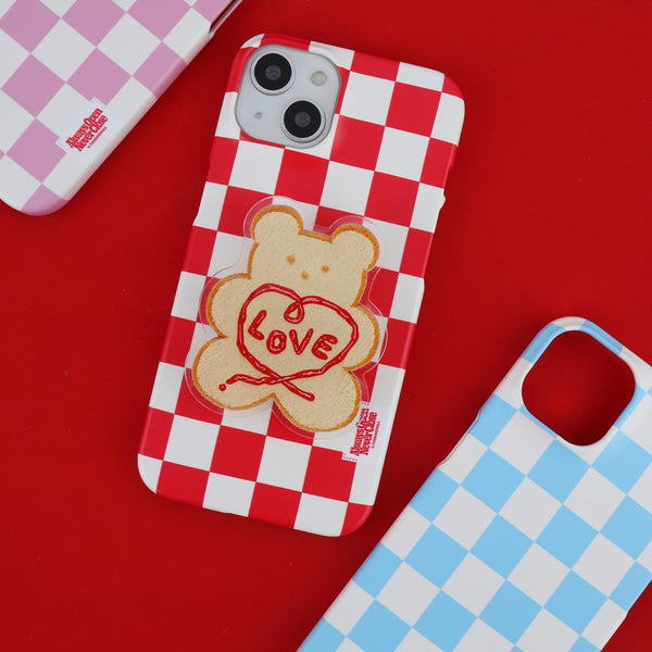 [THENINEMALL] Basic Checkerboard Label Hard Phone Case (2 types)