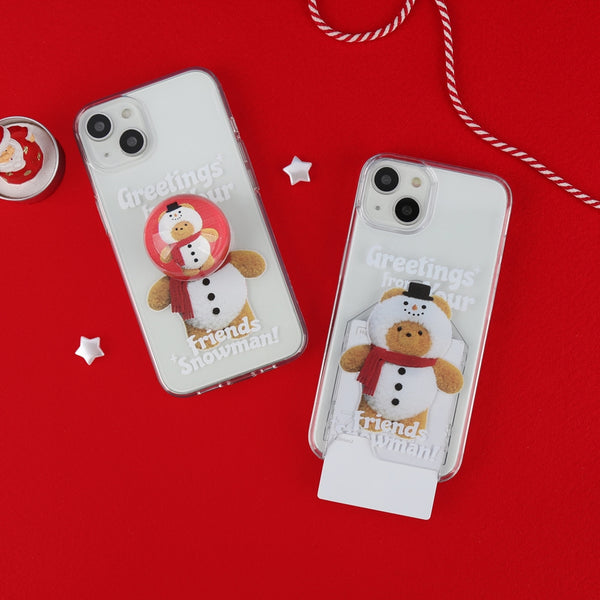 [THENINEMALL] Greetings Gummy Snowman Clear Phone Case (4 types)