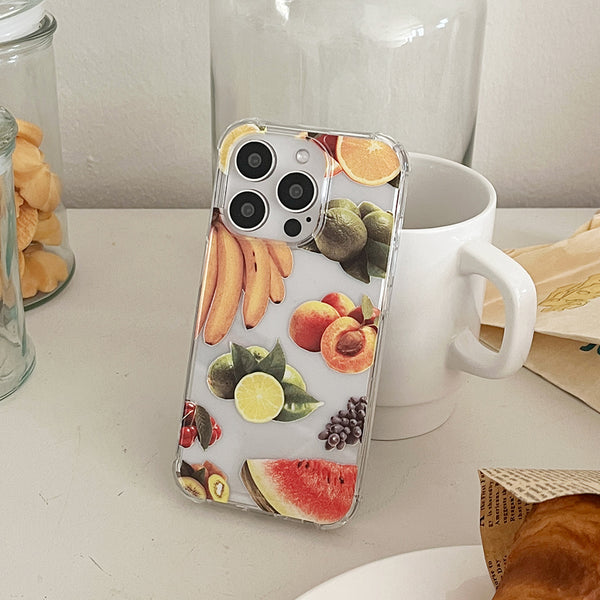 [Mademoment] Juice Fruits Design Clear Phone Case (3 Types)