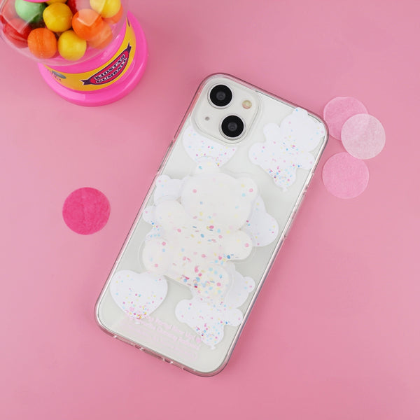 [THENINEMALL] White Gummy Balloon Clear Phone Case (3 types)