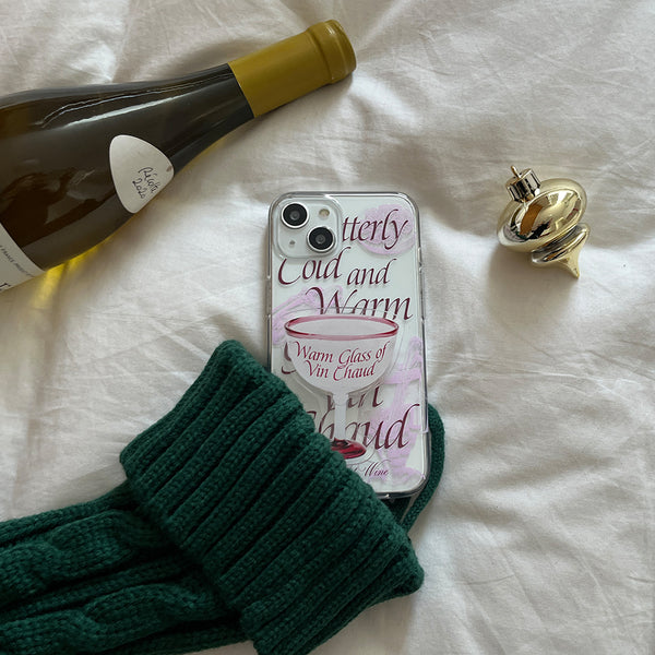 [Mademoment] Glass Of Vin Chaud Design Clear Phone Case (3 Types)