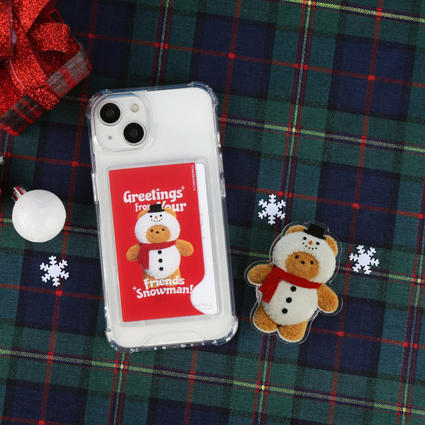 [THENINEMALL] Greetings Gummy Snowman Clear Phone Case (4 types)