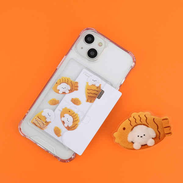 [THENINEMALL] Pattern Fish Bread Puppy Clear Phone Case (4 types)