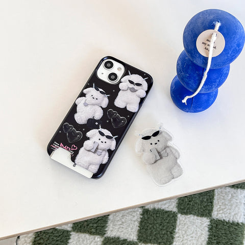 [THENINEMALL] Pattern Bad Puppy Outfits Hard Phone Case (2 types)