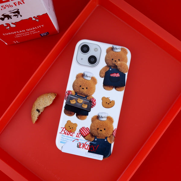 [THENINEMALL] Pattern Cookie Gummy Hard Phone Case (2 types)