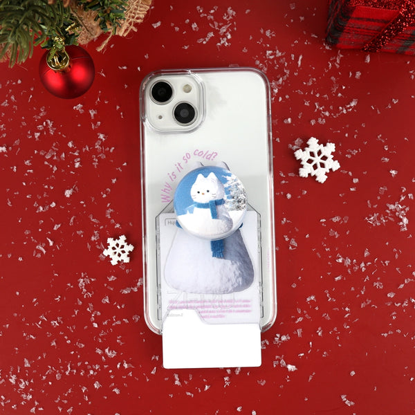 [THENINEMALL] Hey Cat Snowman Clear Phone Case (4 types)