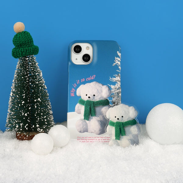 [THENINEMALL] Puppy Snowman Hard Phone Case (2 types)