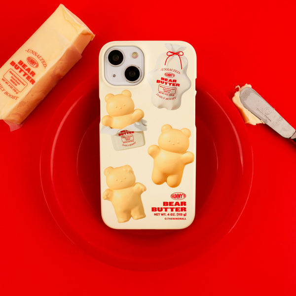 [THENINEMALL] Pattern Butter Gummy Hard Phone Case (2 types)