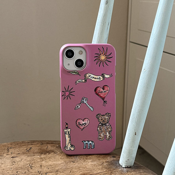 [Mademoment] Vintage Drawing Pattern Design Phone Case