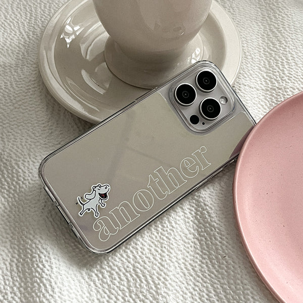 [Mademoment] Another Dog Line Design Glossy Mirror Phone Case