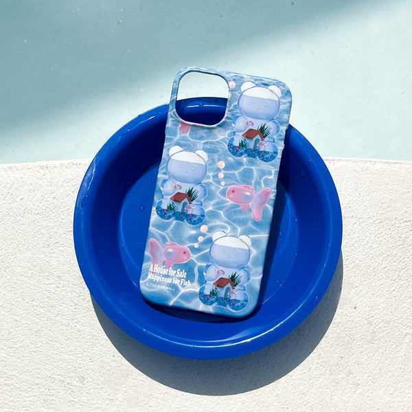 [THENINEMALL] Pattern Gummy Fish House Hard Phone Case (2 types)