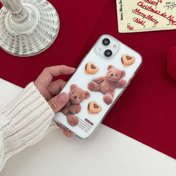 [Mademoment] Pattern Sweet Some Teddy Design Clear Phone Case (3 Types)