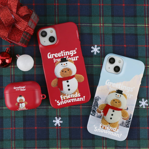 [THENINEMALL] Greetings Gummy Snowman Hard Phone Case (2 types)