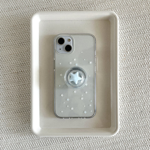 [Mademoment] Twinkle Star Pattern Design Clear Phone Case (3 Types)