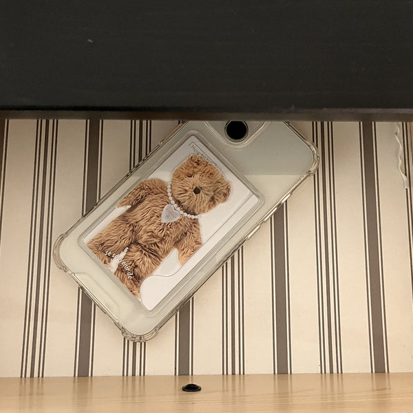 [Mademoment] Teddy Souvenir Pendant Design Clear Phone Case (4 Types)