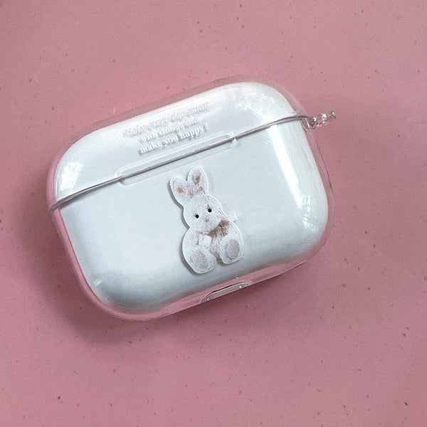 [Mademoment] Make Happy Bunny Design Clear AirPods Case