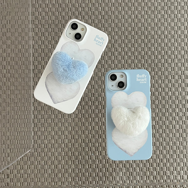 [Mademoment] Fluffy Heart Snow Design Phone Case