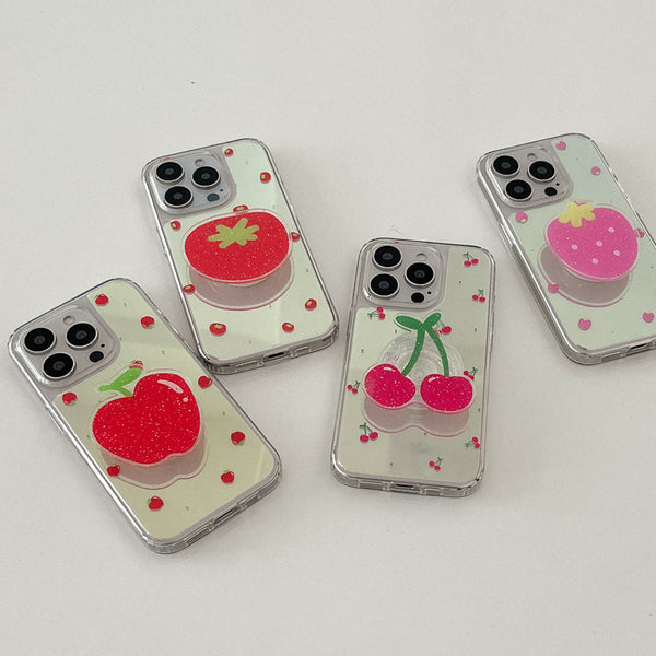 [Mademoment] Mini Fruit Pattern Design Glossy Mirror Phone