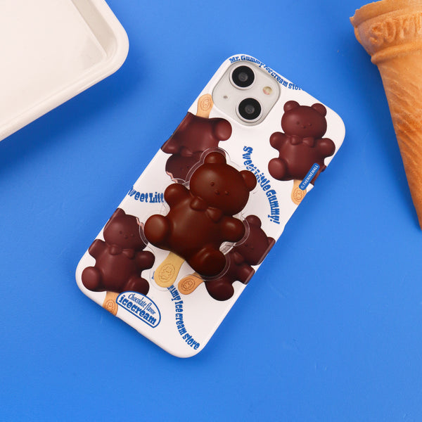 [THENINEMALL] Pattern Ice Cream Gummy Hard Phone Case (2 types)