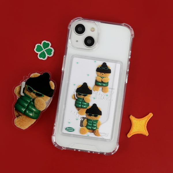 [THENINEMALL] Pattern Puffer Bad Gummy Clear Phone Case (4 types)