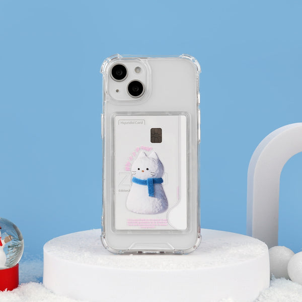 [THENINEMALL] Hey Cat Snowman Clear Phone Case (4 types)