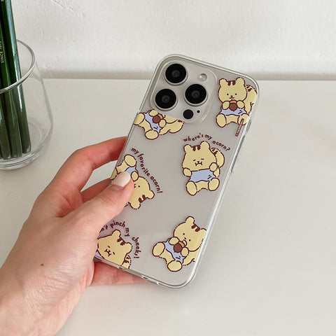 [THENINEMALL] Pattern Favorite Acorn Clear Phone Case (3 types)