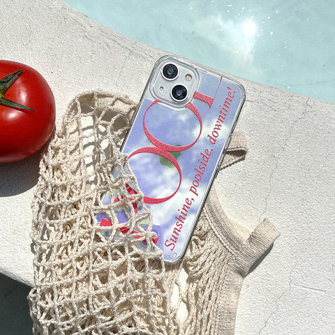 [Mademoment] Poolside Lettering Design Glossy Mirror Phone Case