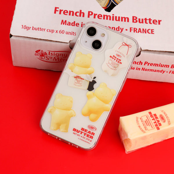 [THENINEMALL] Pattern Butter Gummy Clear Phone Case (3 types)