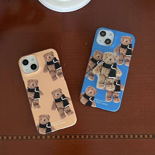 [Mademoment] Pattern Winter Fluffy Teddy Design Phone Case